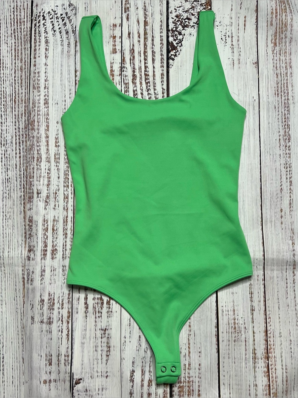 EXPRESS Bright Green Scoop Neck Bodysuit